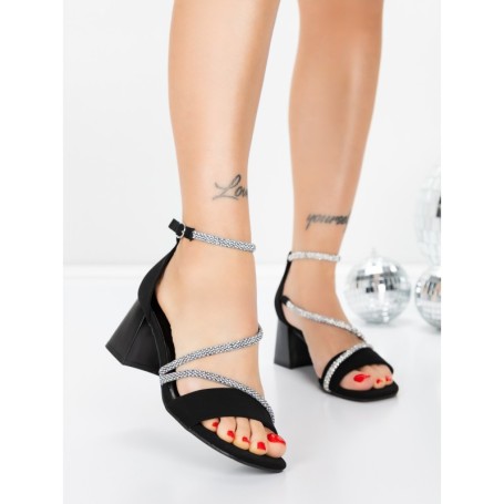 Sandale Dama cu Toc Gros 5JD9 BLACK | MEI