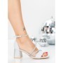 Sandale Dama cu Toc Gros 5JD9 SILVER | MEI