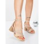 Sandale Dama cu Toc Gros 5JD9 LIGHT GOLD | MEI