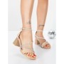 Sandale Dama cu Toc Gros 5JD9 LIGHT GOLD | MEI