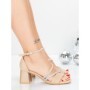 Sandale Dama cu Toc Gros 5JD9 LIGHT GOLD | MEI