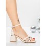 Sandale Dama cu Toc Gros 5JD10 BEIGE | MEI