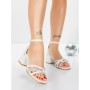 Sandale Dama cu Toc Gros 5JD10 WHITE | MEI