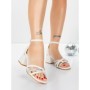 Sandale Dama cu Toc Gros 5JD10 WHITE | MEI