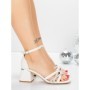 Sandale Dama cu Toc Gros 5JD10 WHITE | MEI
