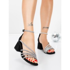 Sandale Dama cu Toc Gros 5JD11 BLACK | MEI