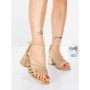 Sandale Dama cu Toc Gros 5JD11 LIGHT GOLD | MEI
