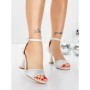 Sandale Dama cu Toc Subtire 5YXD8 WHITE | MEI