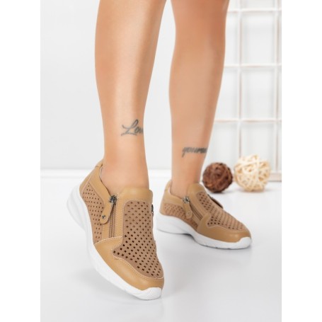 Pantofi Casual Dama din piele naturala CS07 APRICOT | FRANCO GERARDO