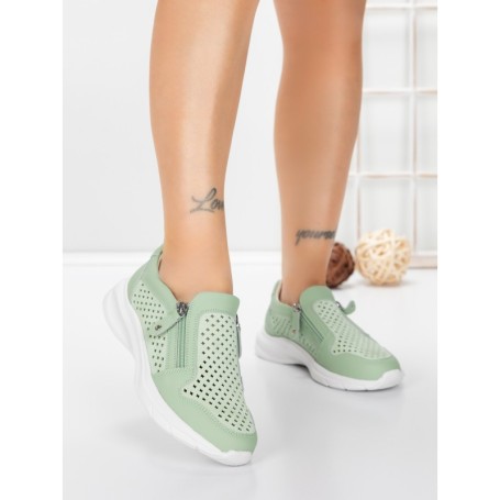 Pantofi Casual Dama din piele naturala CS07 GREEN | FRANCO GERARDO