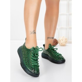 Pantofi Casual Dama din piele naturala 98088 GREEN | FORMAZIONE