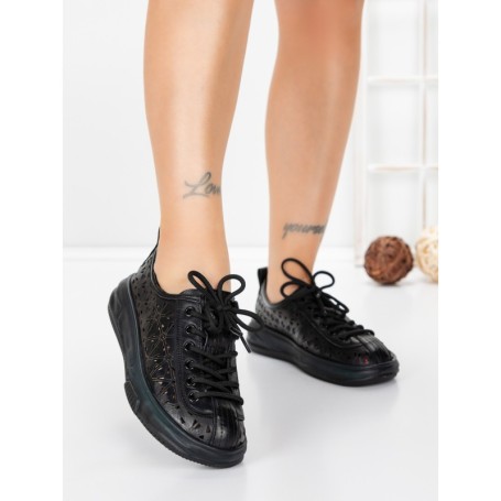 Pantofi Casual Dama din piele naturala 98088 BLACK | FORMAZIONE
