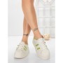Pantofi Sport Dama din piele naturala P58023 WHITE-GREEN | BERLINER