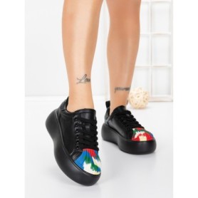 Pantofi Casual Dama din piele naturala 88135 BLACK | FRANCO GERARDO