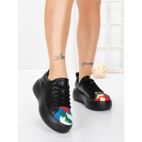 Pantofi Casual Dama din piele naturala 88135 BLACK | FRANCO GERARDO