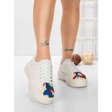 Pantofi Casual Dama din piele naturala 88135 WHITE | FRANCO GERARDO