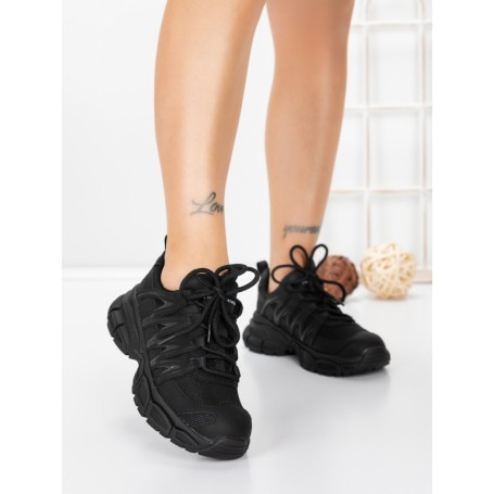 Pantofi Sport Dama din piele naturala 2382-1 BLACK | FRANCO GERARDO
