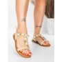 Sandale Dama cu Talpa Joasa 5WH70 BEIGE | MEI