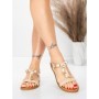 Sandale Dama cu Talpa Joasa 5WH70 BEIGE | MEI