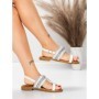 Sandale Dama cu Talpa Joasa 5WH72 WHITE | MEI