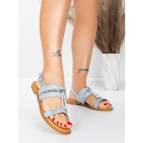 Sandale Dama cu Talpa Joasa 5WH72 LIGHT BLUE | MEI