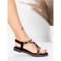 Sandale Dama cu Talpa Joasa 5WH73 BLACK | MEI