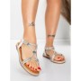 Sandale Dama cu Talpa Joasa 5WH73 WHITE | MEI