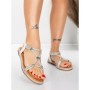 Sandale Dama cu Talpa Joasa 5WH73 WHITE | MEI