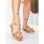 Sandale Dama cu Talpa Joasa 5WH73 BEIGE | MEI