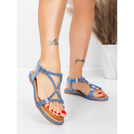 Sandale Dama cu Talpa Joasa 5WH73 BLUE | MEI