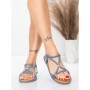 Sandale Dama cu Talpa Joasa 5WH73 BLUE | MEI