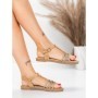 Sandale Dama cu Talpa Joasa 5WH75 BEIGE | MEI