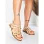 Sandale Dama cu Talpa Joasa 5WH76 BEIGE | MEI