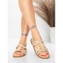 Sandale Dama cu Talpa Joasa 5WH76 BEIGE | MEI
