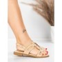 Sandale Dama cu Talpa Joasa 5WH76 BEIGE | MEI