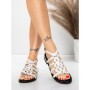 Sandale Dama cu Talpa Joasa 5GS71 WHITE | MEI