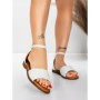 Sandale Dama cu Talpa Joasa 5PT22 WHITE | MEI