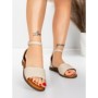 Sandale Dama cu Talpa Joasa 5PT22 BEIGE | MEI