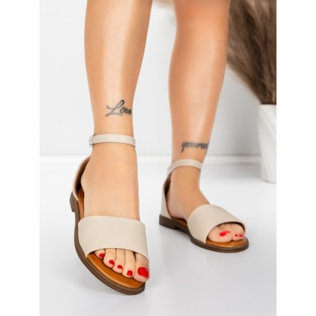 Sandale Dama cu Talpa Joasa 5PT22 BEIGE | MEI