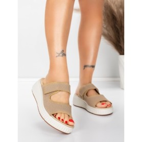 Papuci Dama cu Platforma 5GS35 BEIGE | MEI