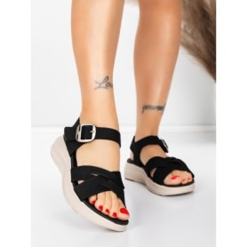 Sandale Dama cu Talpa Joasa 5GS37 BLACK | MEI