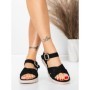 Sandale Dama cu Talpa Joasa 5GS37 BLACK | MEI