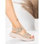 Sandale Dama cu Talpa Joasa 5GS37 BEIGE | MEI