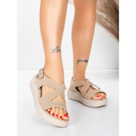 Sandale Dama cu Platforma 5GS38 BEIGE | MEI