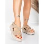 Sandale Dama cu Platforma 5GS38 BEIGE | MEI