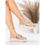 Sandale Dama cu Platforma 5GS38 BEIGE | MEI