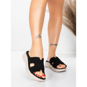 Papuci Dama cu Talpa Joasa 5GS39 BLACK | MEI