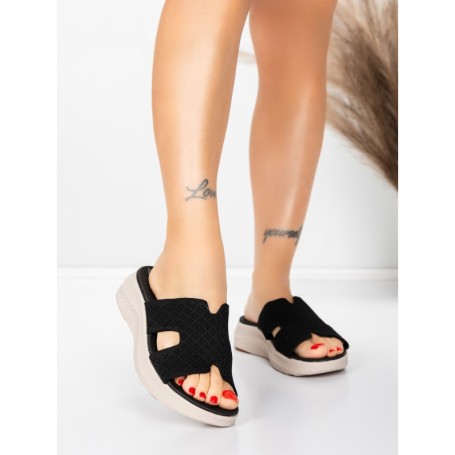 Papuci Dama cu Talpa Joasa 5GS39 BLACK | MEI