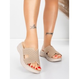 Papuci Dama cu Talpa Joasa 5GS39 BEIGE | MEI