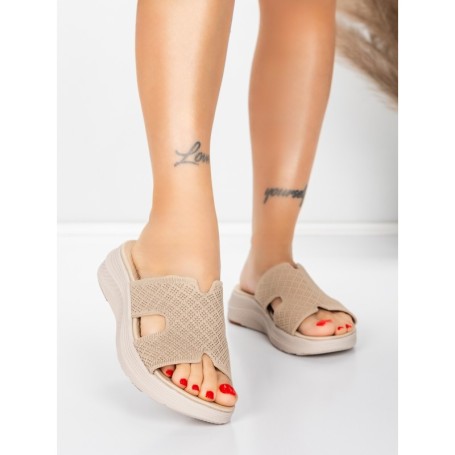Papuci Dama cu Talpa Joasa 5GS39 BEIGE | MEI